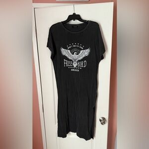 Black Free Bird Graphic Dress